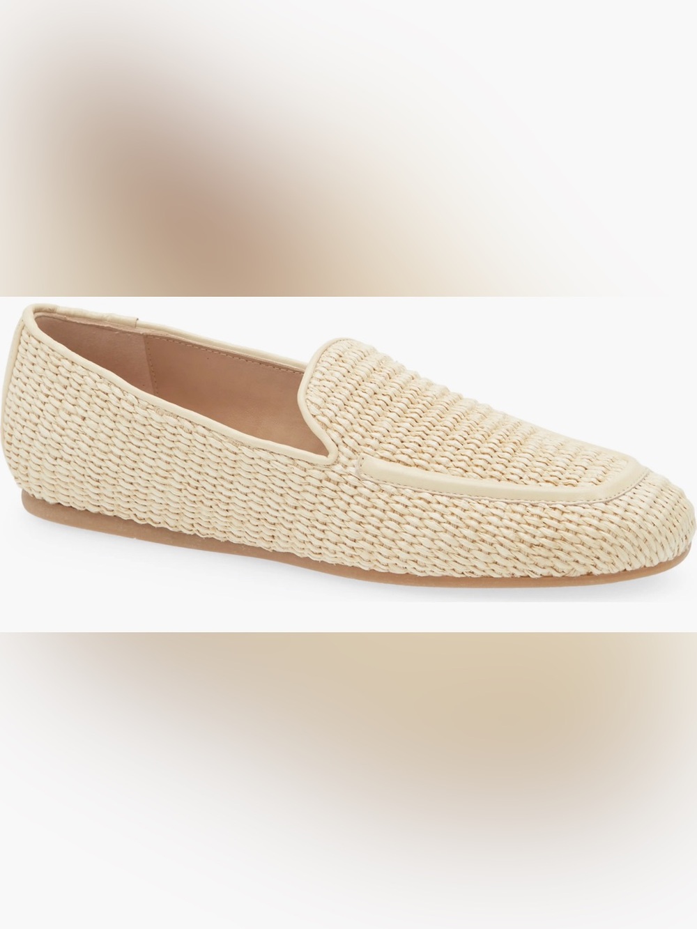 New Stuart Weitzman Lee Loafers Vanilla Woven Raffia FInish Size 9 B